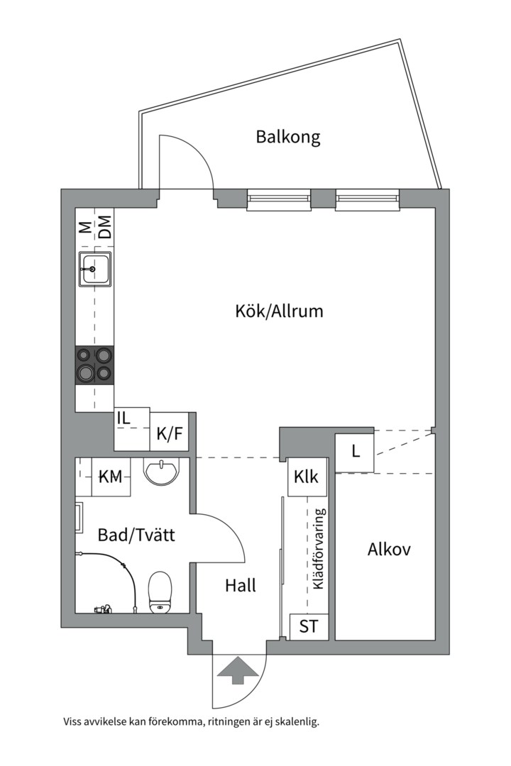 Planlösning från Portalgatan 92, Kommande i Kapellgärdet, Uppsala