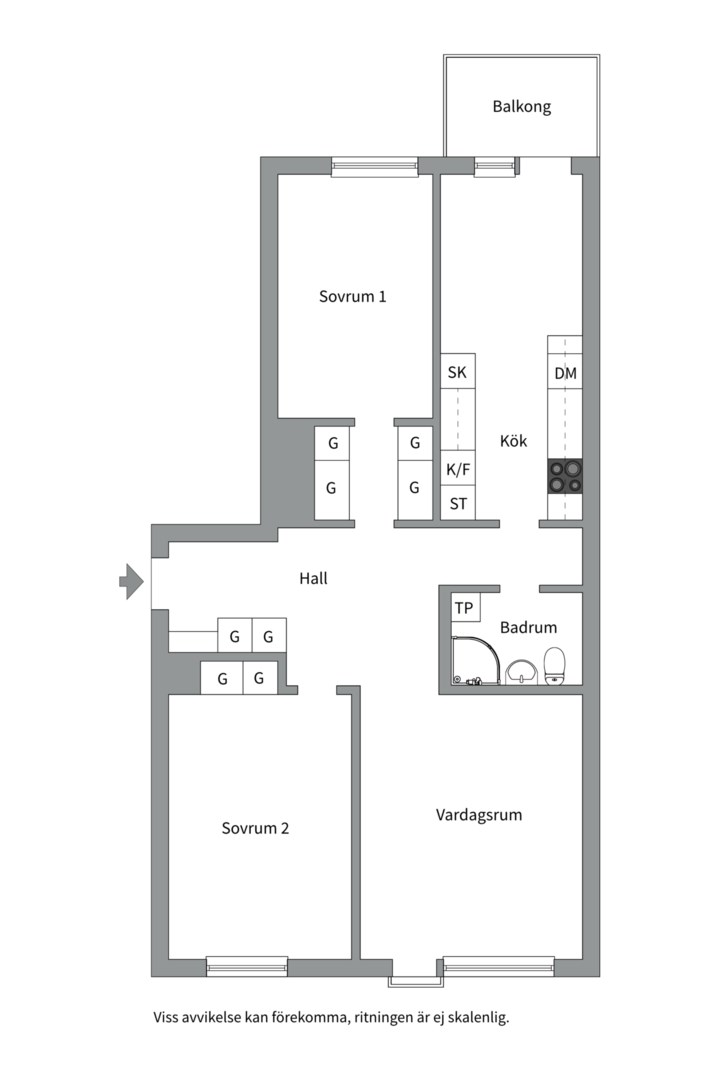 Planlösning från Atlasvägen 37, Såld i Sickla, Nacka