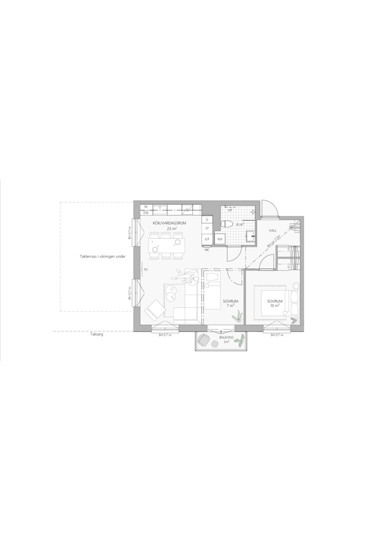 Planlösning från Majorsvägen 15, Till salu i Barkabystaden, Järfälla