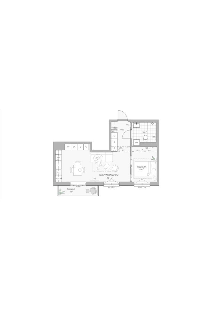 Planlösning från Majorsvägen 13, Till salu i Barkabystaden, Järfälla