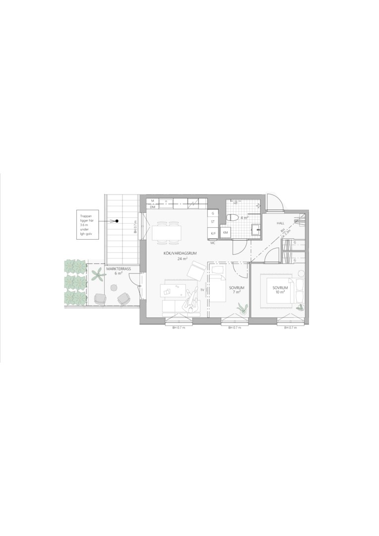 Planlösning från Majorsvägen 13, Till salu i Barkabystaden, Järfälla