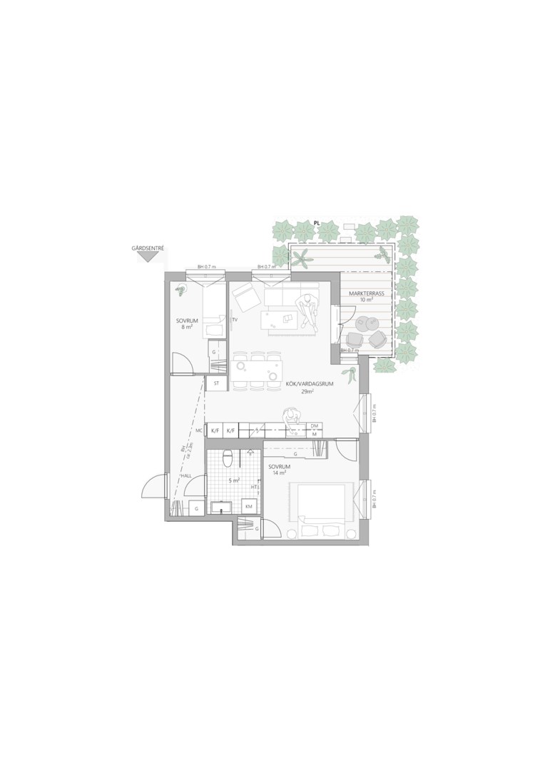 Planlösning från Fänriksvägen 12C, Till salu i Barkabystaden, Järfälla