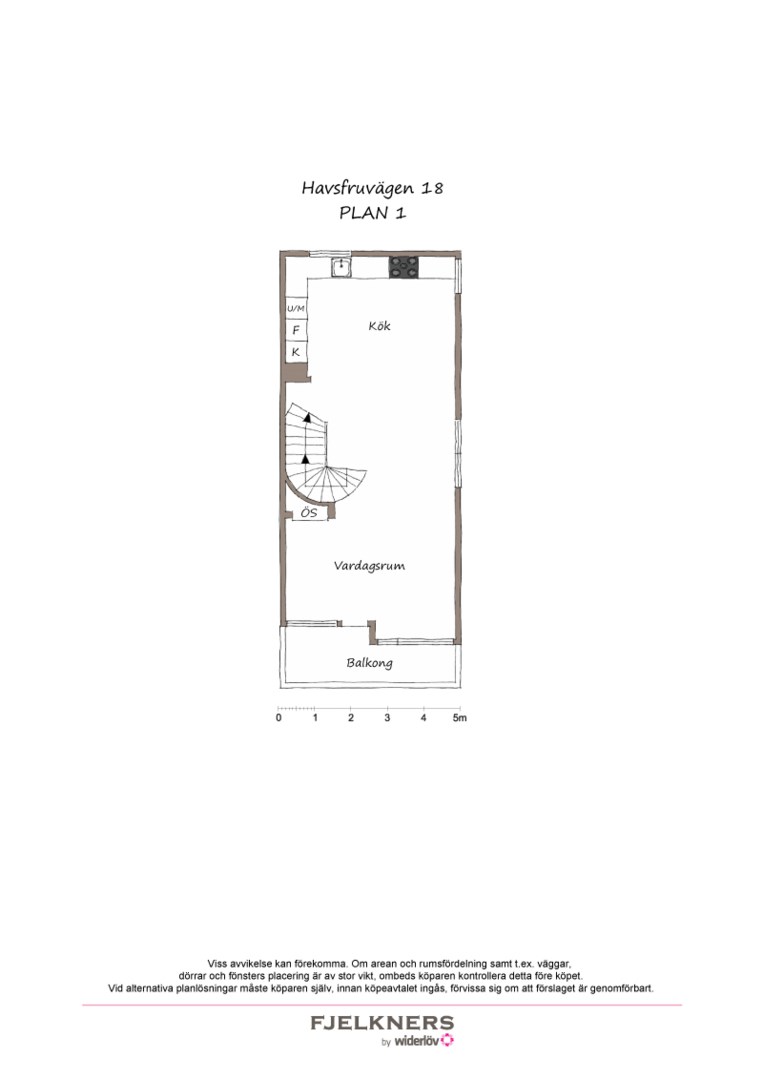 Planlösning från Havsfruvägen 18, Såld i Bromma - Smedslätten, Stockholm