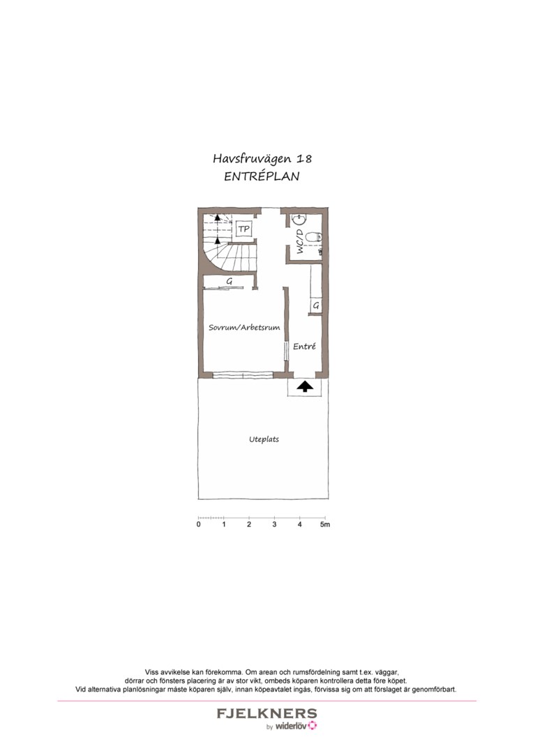 Planlösning från Havsfruvägen 18, Såld i Bromma - Smedslätten, Stockholm
