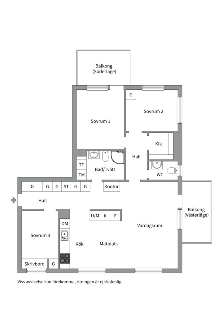 Planlösning från Tollarevägen 26, 5 tr, Såld i Tollare, Nacka
