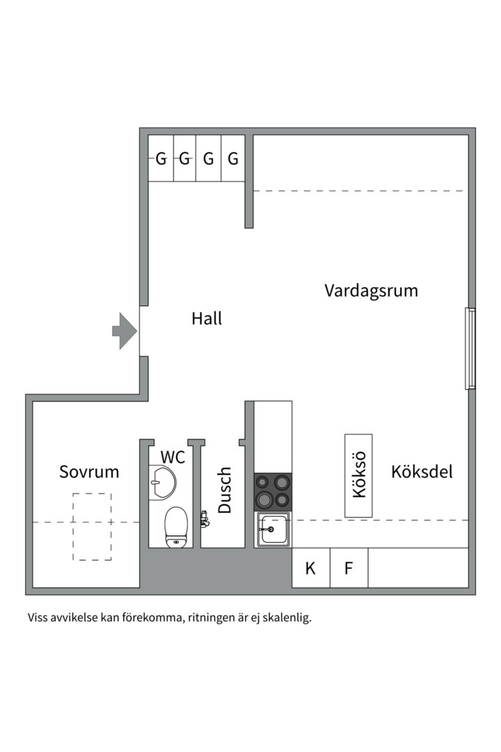 Planlösning från Dragarbrunnsgatan 9B, Såld i Centrum, Uppsala
