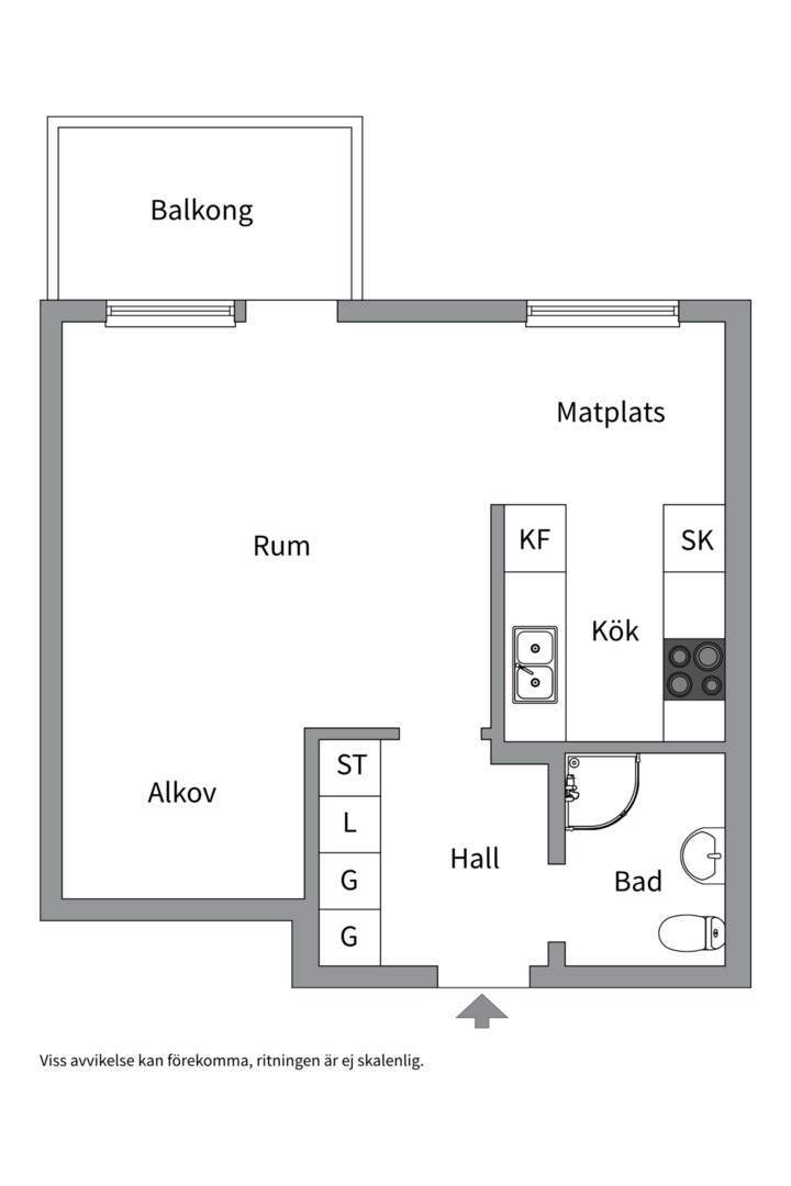 Planlösning från Petterslundsgatan 21B, Såld i Fålhagen, Uppsala