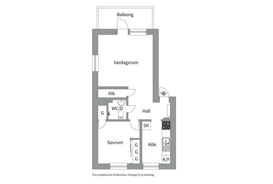 Planlösning från Bomansgatan 18A, Såld i Kristiansborg, Västerås