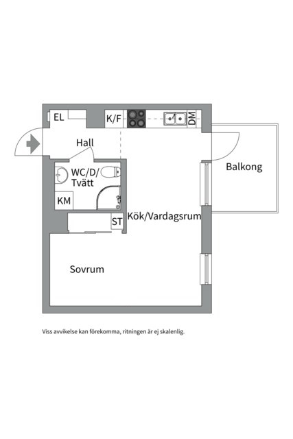 Planlösning från Kungsgatan 93E, Såld i Kungsängen, Uppsala