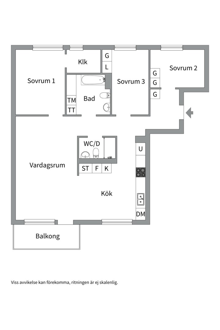 Planlösning från Serenadvägen 1B, 2tr, Såld i Nacka Forum, Nacka