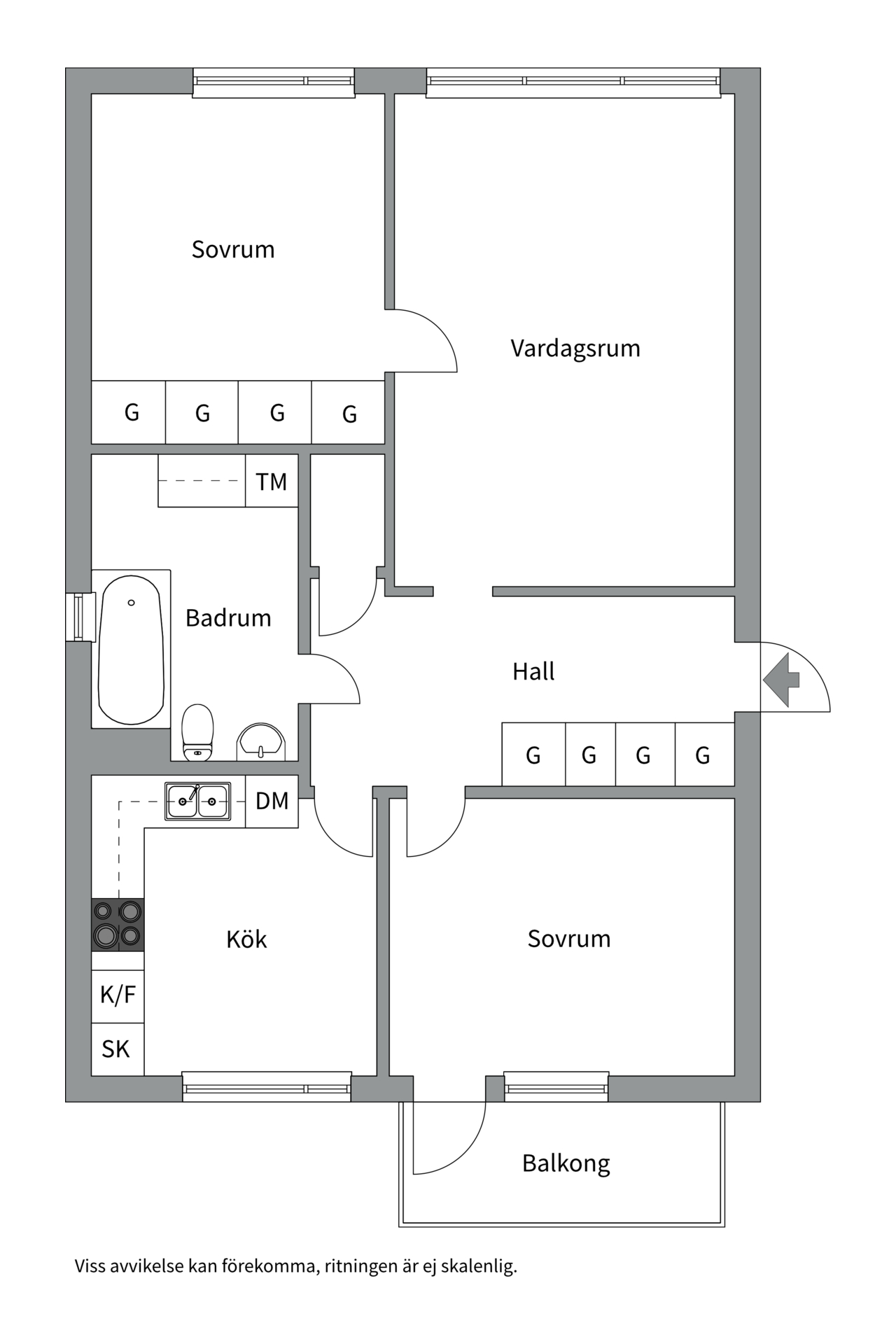 Bostadsbild från Körvelgatan 23B, Såld i Årsta, Uppsala