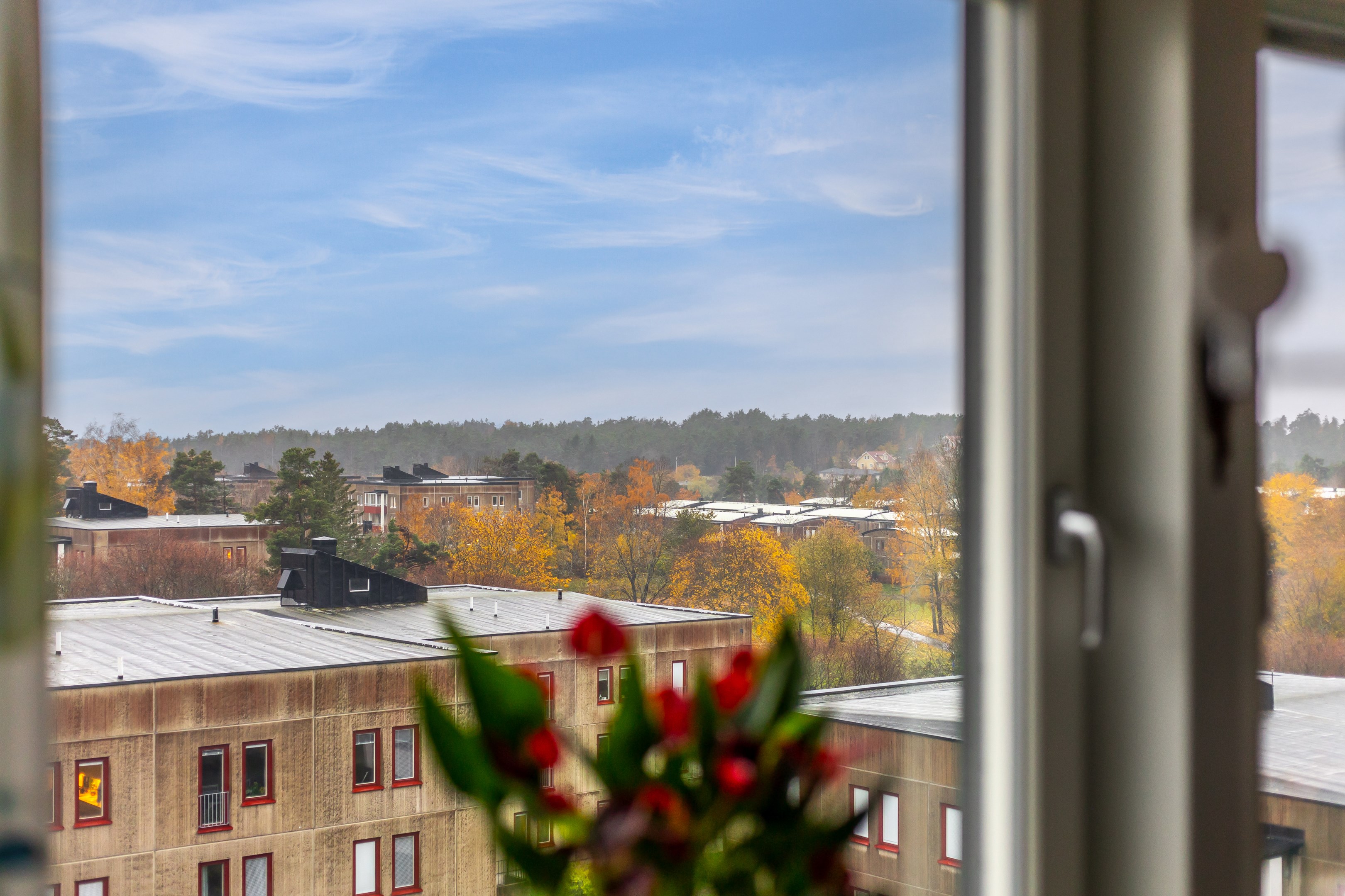 Högt läge med milsvidd utsikt - detta är vyn från köksfönstret