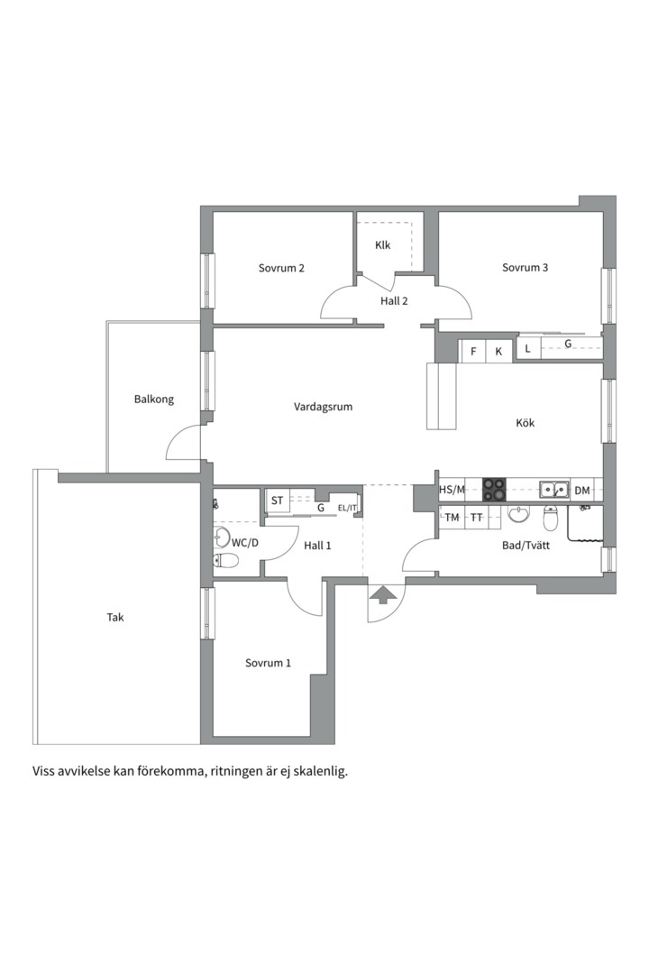 Planlösning från Viragatan 5, Såld i Kungsängen, Uppsala