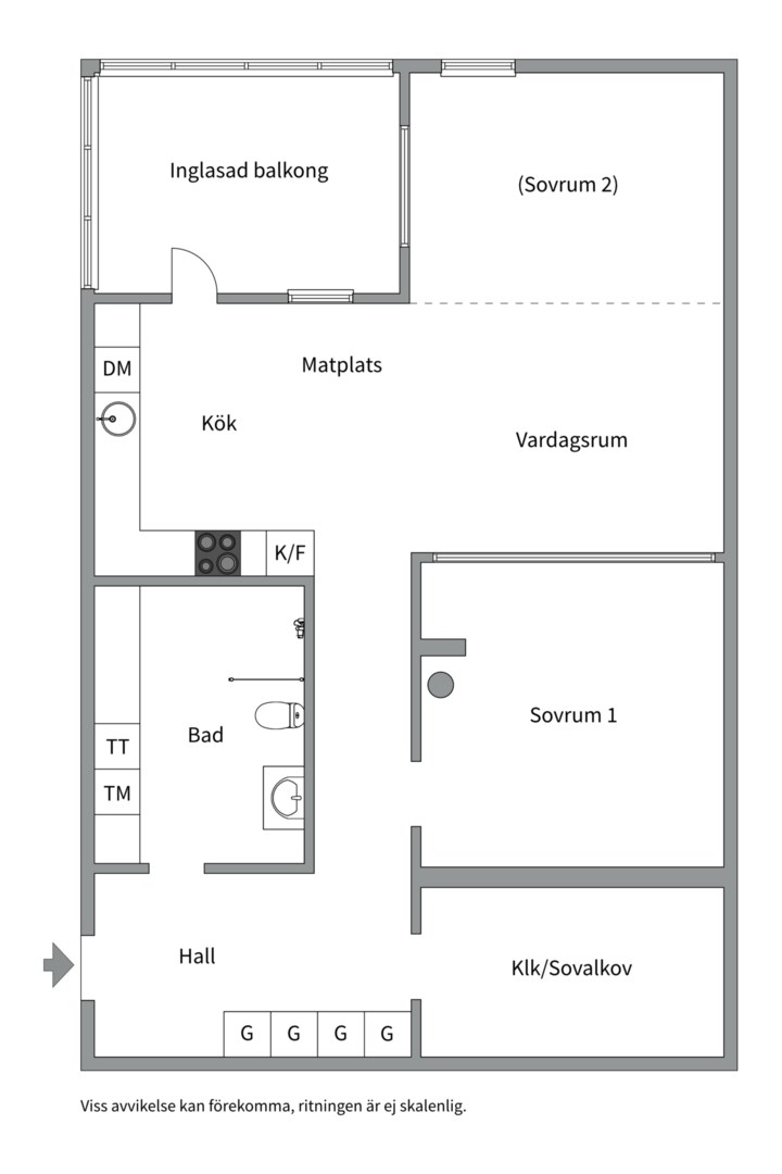 Planlösning från Mjölnarvägen 6A, 4 tr, Såld i Kvarnholmen, Nacka