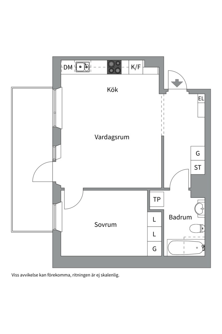 Planlösning från Regattakajen 12, Såld i Hammarby Sjöstad, Stockholm