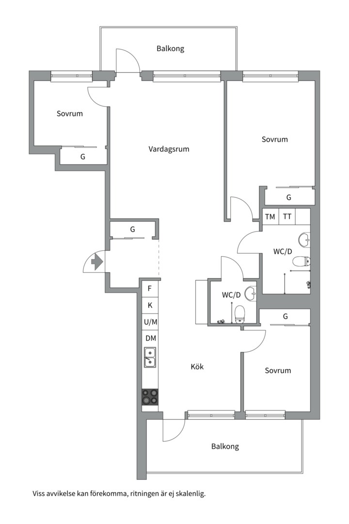 Planlösning från Orgelgatan 4, Såld i Kapellgärdet, Uppsala
