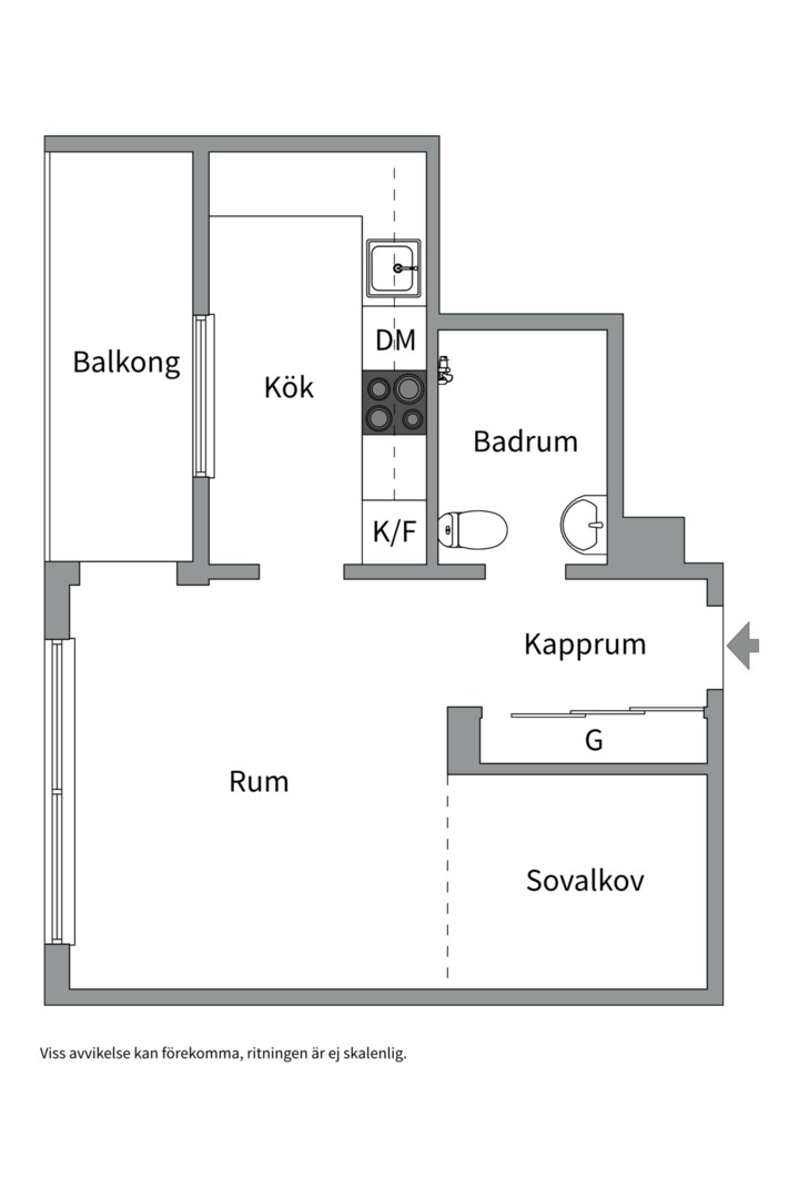 Planlösning från Leopoldsgatan 34, Såld i Nyby, Uppsala