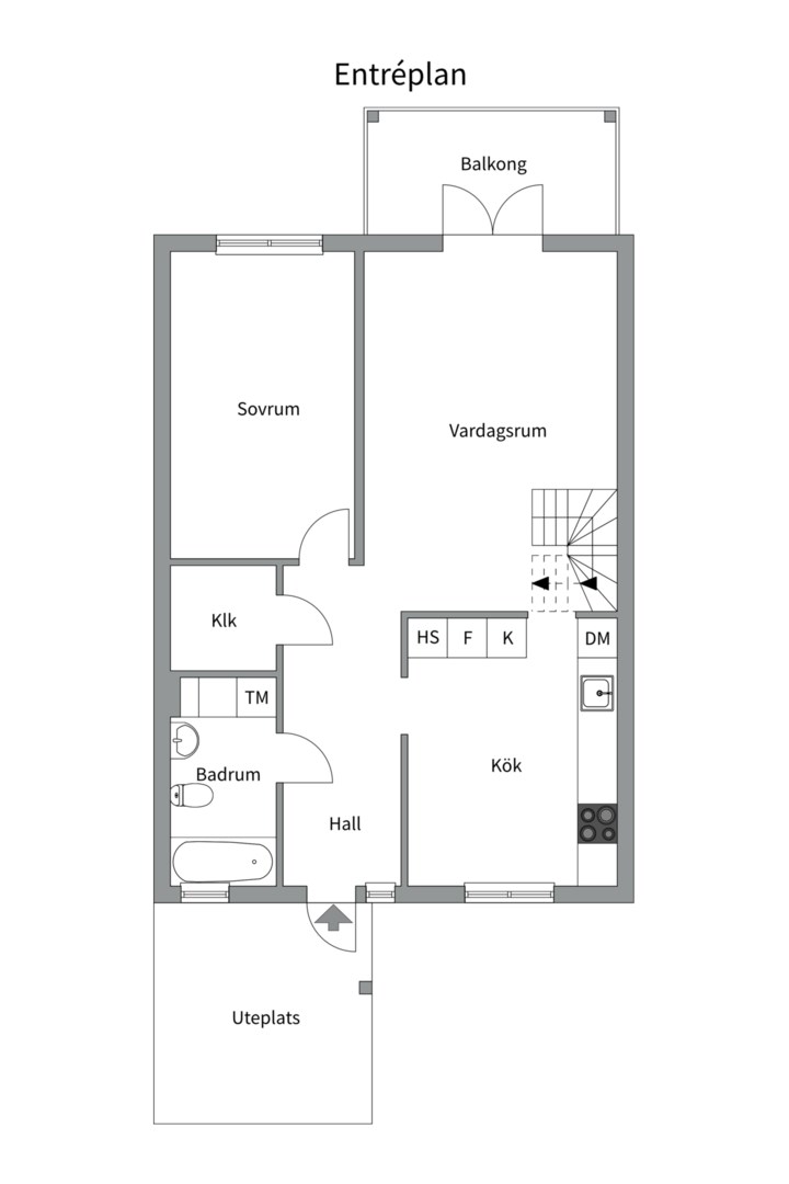 Planlösning från Norrholmsvägen 190, Såld i Östra Orminge, Nacka