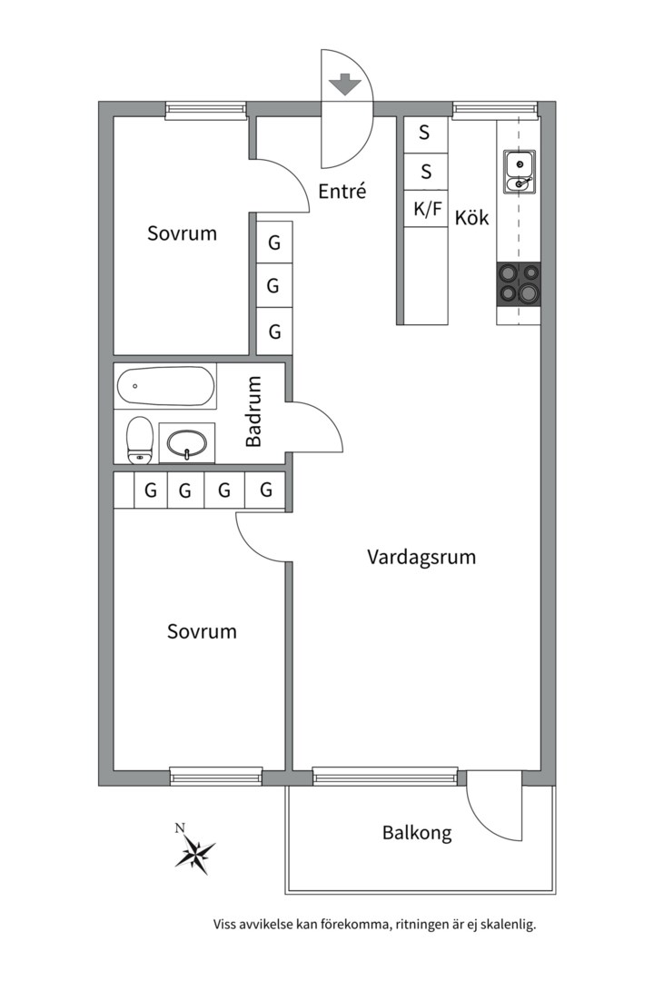 Planlösning från Dragarbrunnsgatan 58, Såld i Centrum, Uppsala