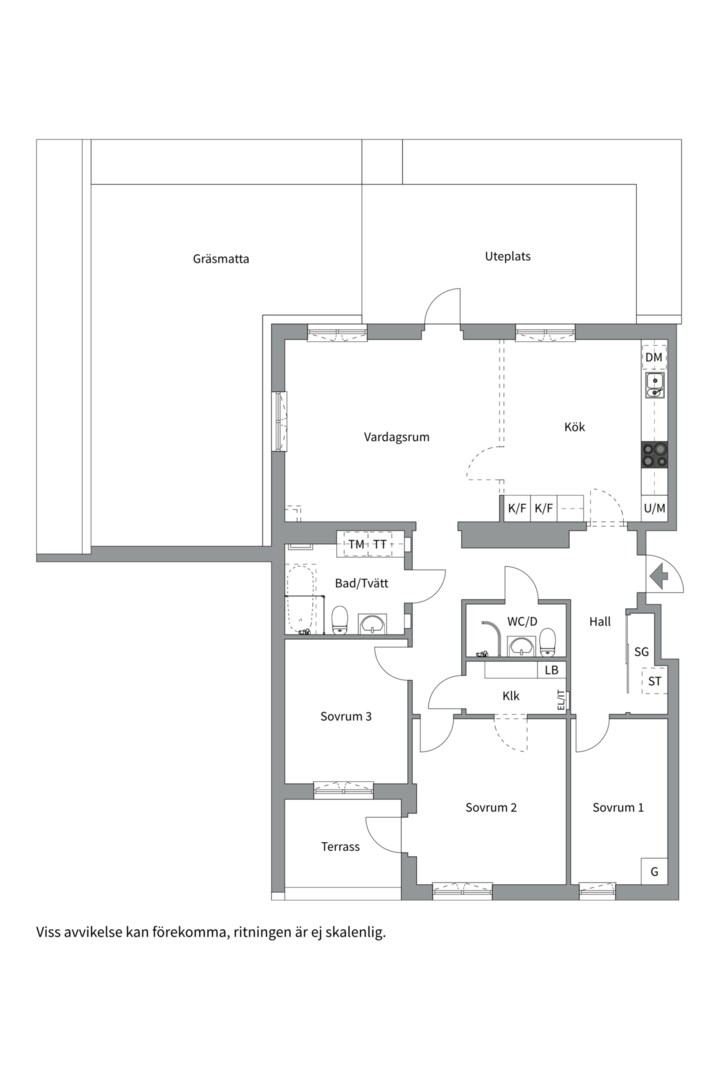 Planlösning från Poseidongatan 15 (1001), Såld i Öster Mälarstrand, Västerås
