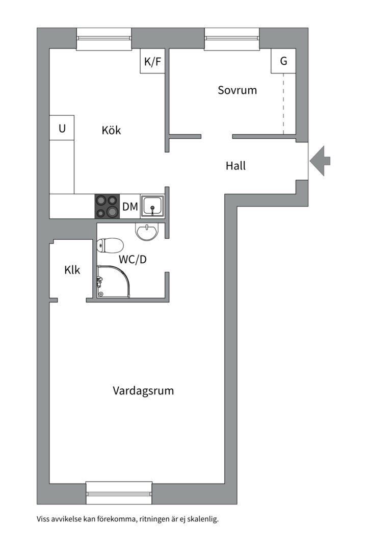 Planlösning från Marielundsgatan 5B, Såld i Fålhagen, Uppsala