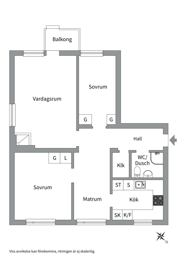 Planlösning från Oxelgatan 17, Såld i Fålhagen, Uppsala