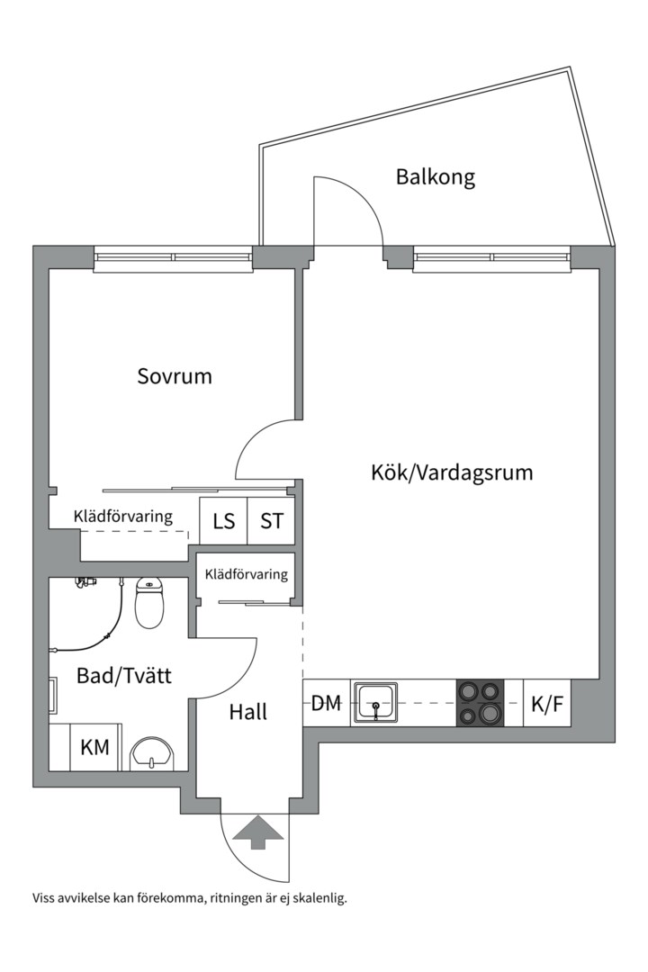 Planlösning från Portalgatan 92, Såld i Kapellgärdet, Uppsala