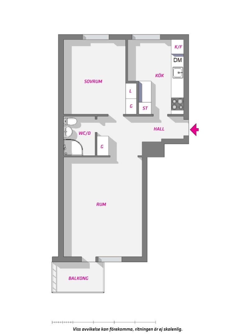 Planlösning från Viktoriagatan 6B, Såld i Luthagen, Uppsala