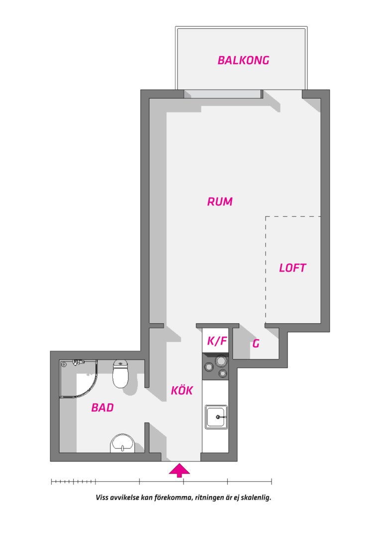 Planlösning från Kyrkogårdsgatan 45 A, Såld i Luthagen, Uppsala