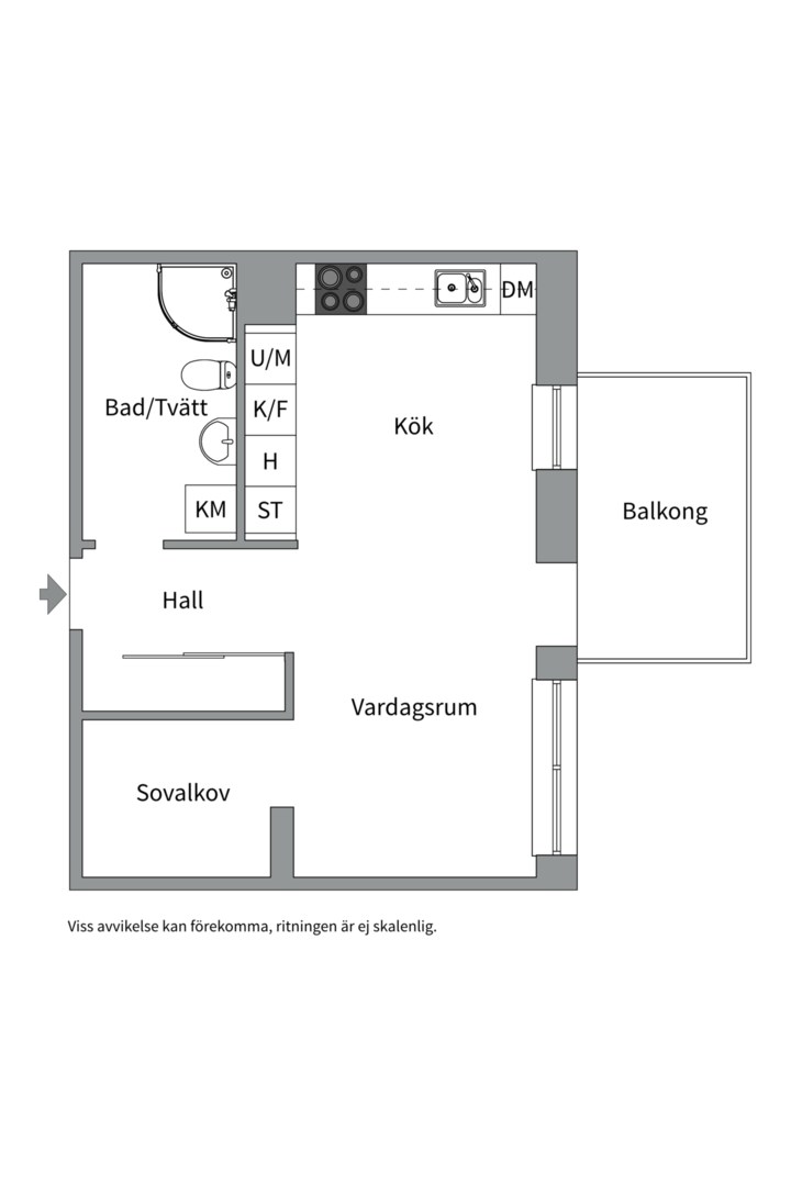 Planlösning från Svartbäcksgatan 42A, Såld i Centrum, Uppsala
