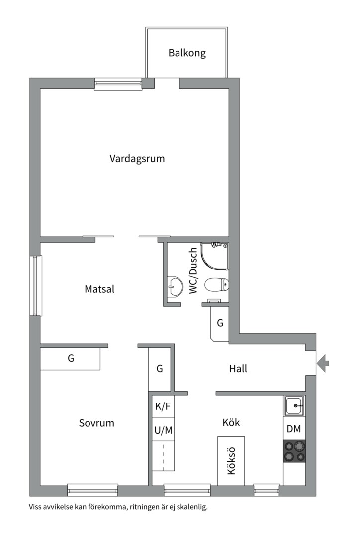 Planlösning från Frodegatan 12A, Såld i Fålhagen, Uppsala