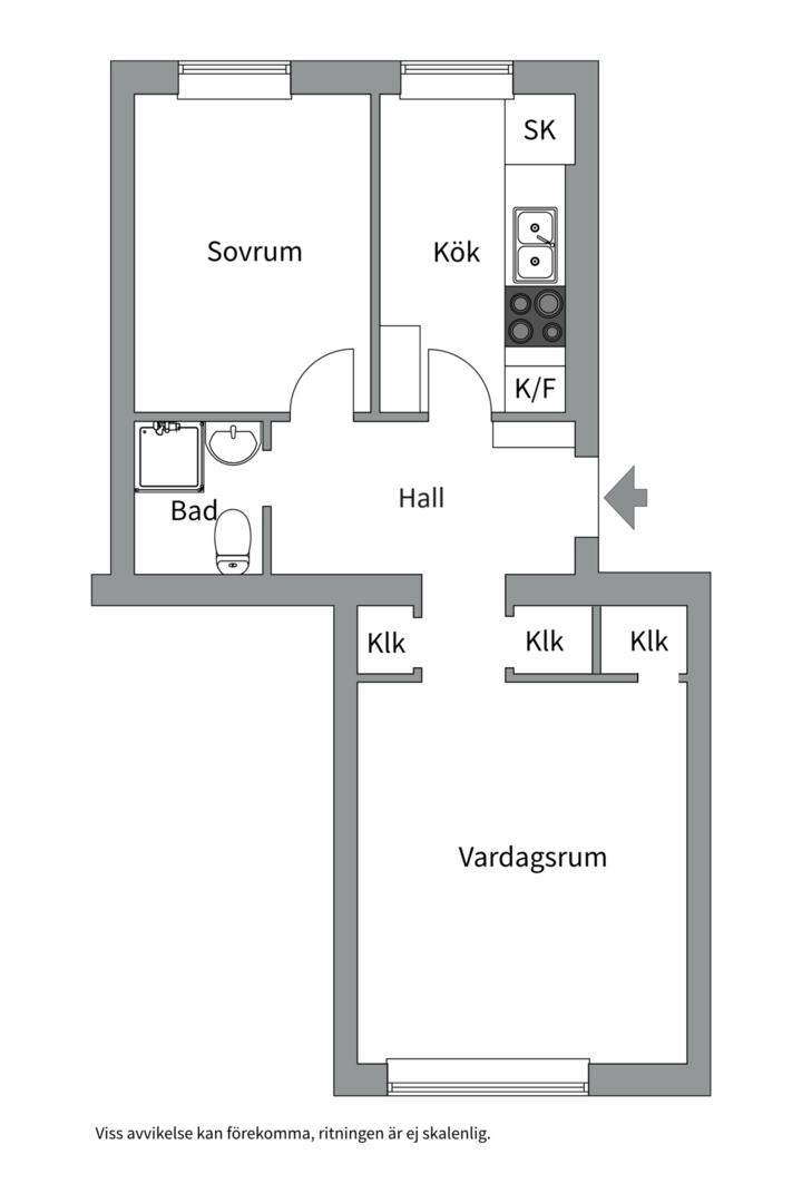 Planlösning från Botvidsgatan 6C, Såld i Fålhagen, Uppsala