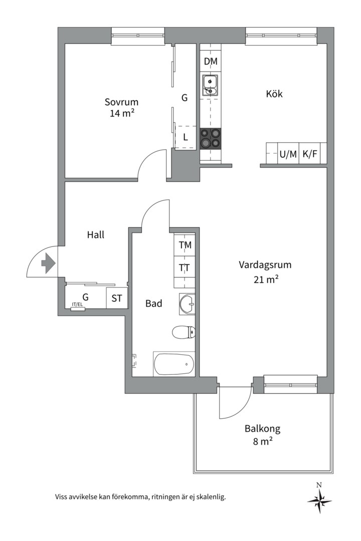 Planlösning från Pelargatan 24, Såld i Luthagen, Uppsala
