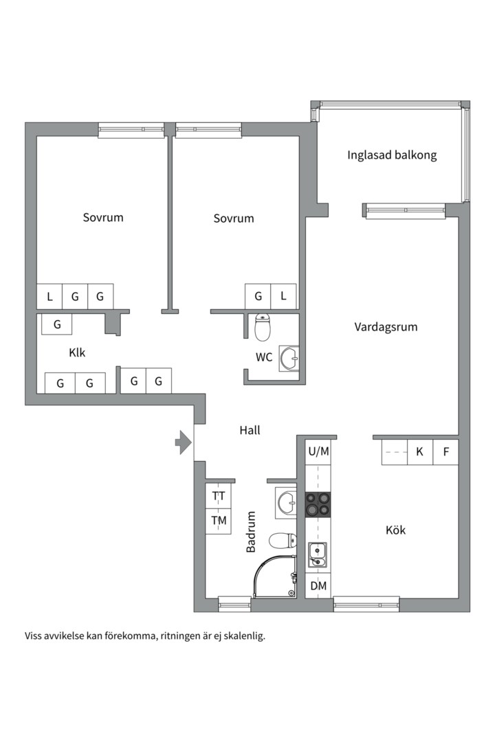 Planlösning från Lillåuddsallén 5, Såld i Lillåudden, Västerås