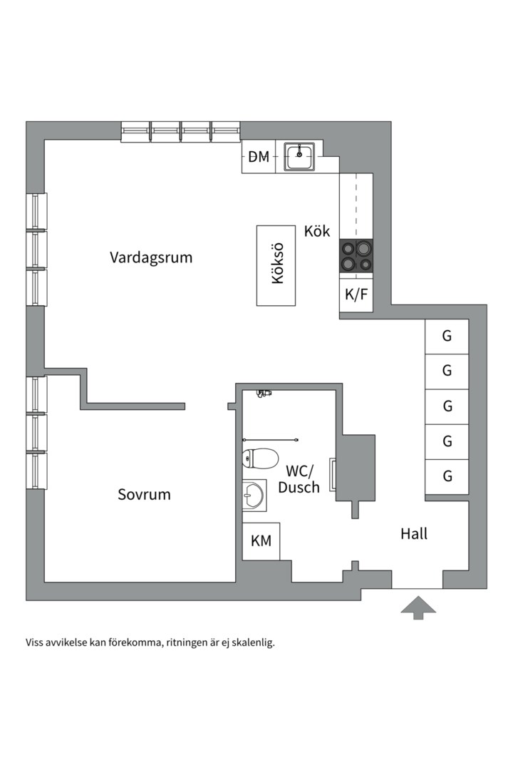 Planlösning från Winborgs Väg 7, Såld i Järla sjö, Nacka