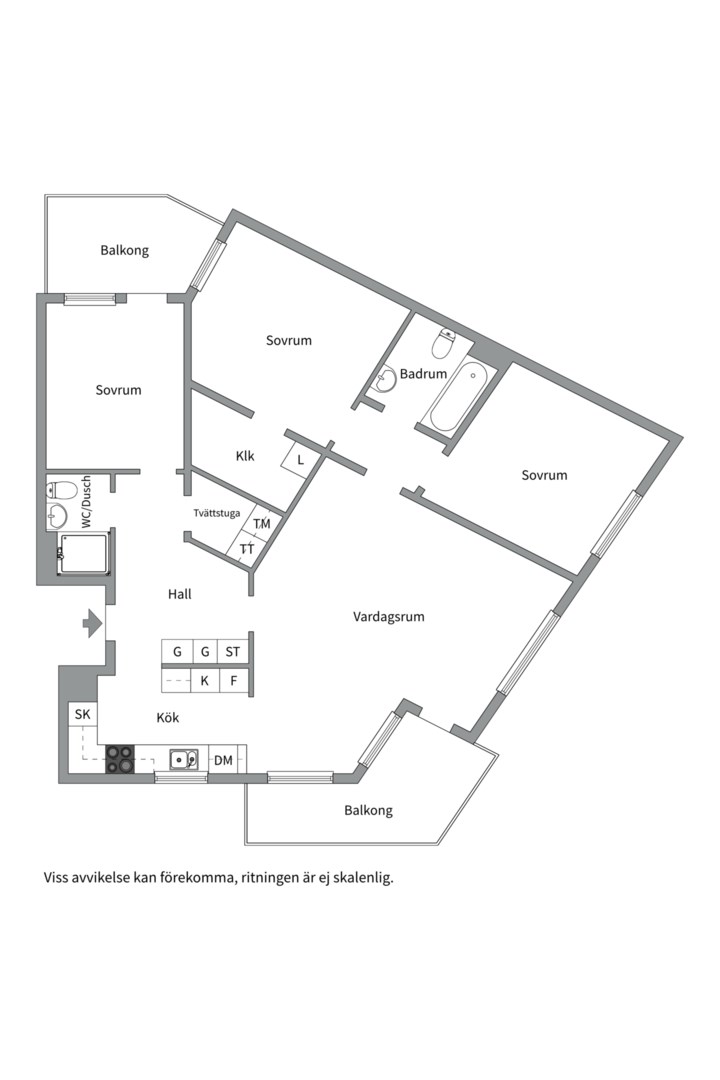 Planlösning från Börjegatan 57, Såld i Luthagen, Uppsala