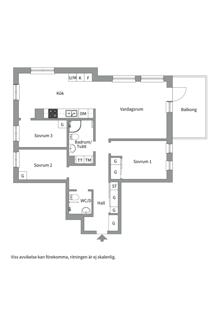 Planlösning från Tollare kaj 6, 3 tr, Såld i Tollare, Nacka