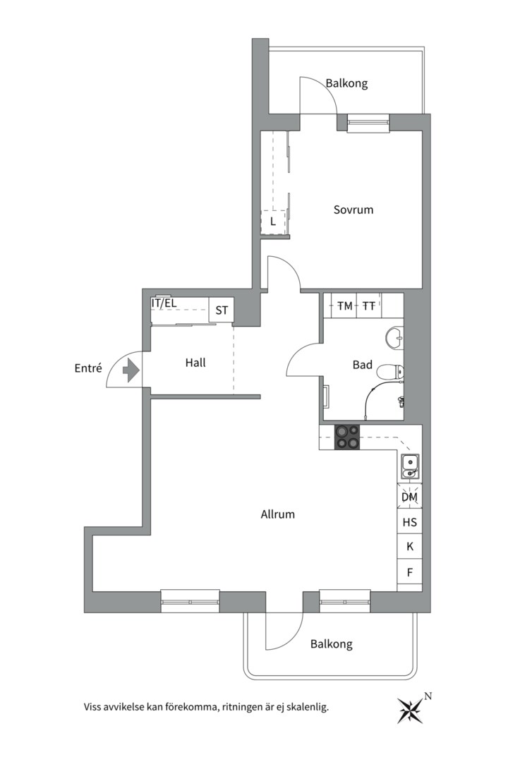 Planlösning från Kungsängsesplanaden 2 B, Såld i Kungsängen, Uppsala