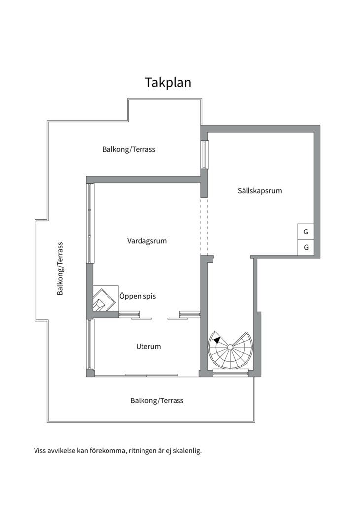 Planlösning från Pipersgatan 16, vån 9 & 10, Såld i Kungsholmen, Stockholm