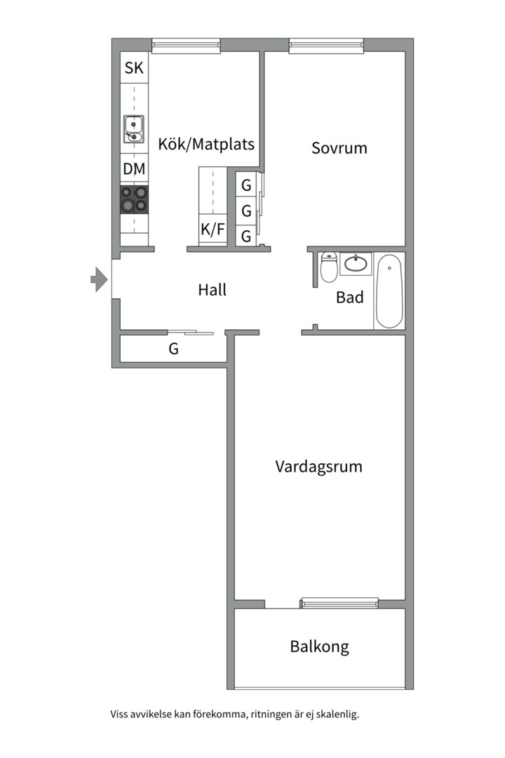 Planlösning från Geijersgatan 54 B, Såld i Luthagen, Uppsala