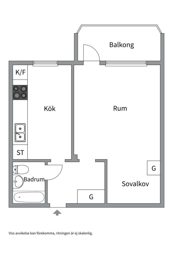 Planlösning från Granitvägen 24E, Såld i Eriksberg, Uppsala
