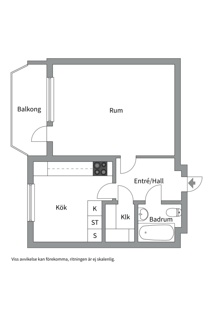 Planlösning från Murargatan 28A, Såld i Salabacke, Uppsala