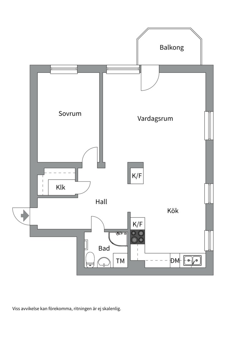 Planlösning från Finntorpsvägen 9, Såld i Finntorp, Nacka