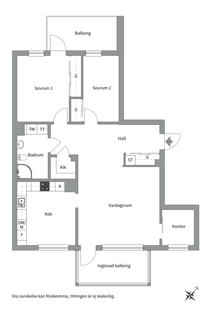 Planlösning från Siktargatan 15, Såld i Kungsängen, Uppsala