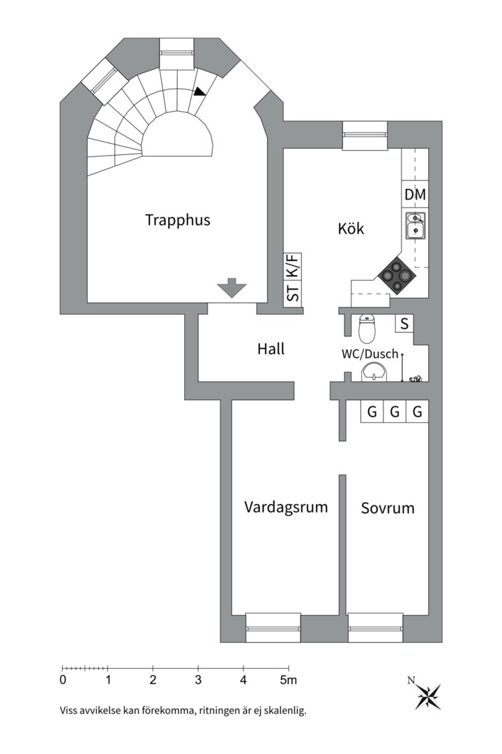 Planlösning från Höganäsgatan 2 C, Kommande i Höganäs, Uppsala