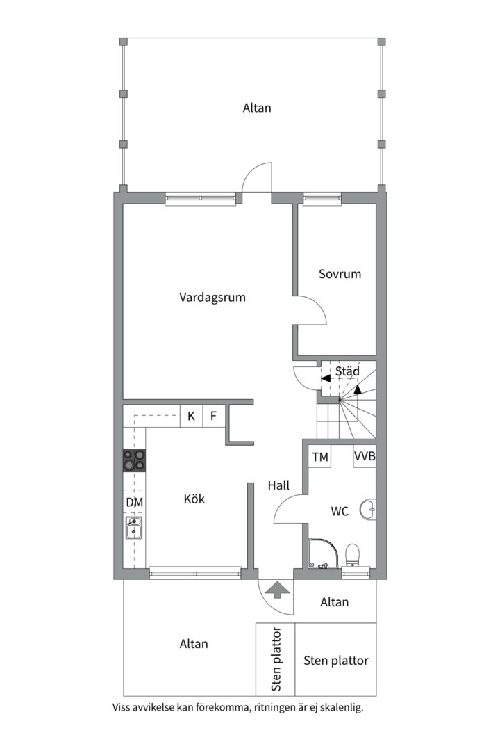 Planlösning från Fibyvägen 6C, Såld i Vänge, Uppsala