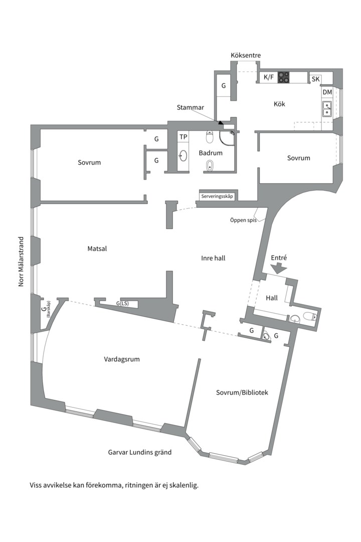 Planlösning från Norr Mälarstrand 32, 1tr, Såld i Kungsholmen - Norr Mälarstrand, Stockholm