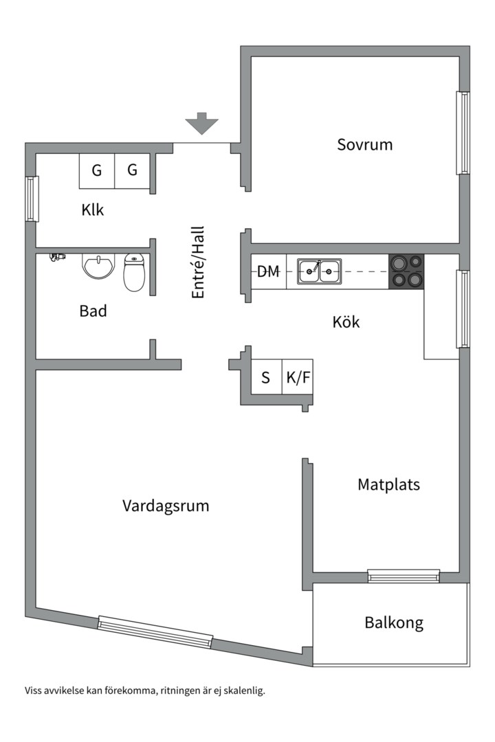 Planlösning från Lästmakargatan 9 A, Såld i Salabacke, Uppsala