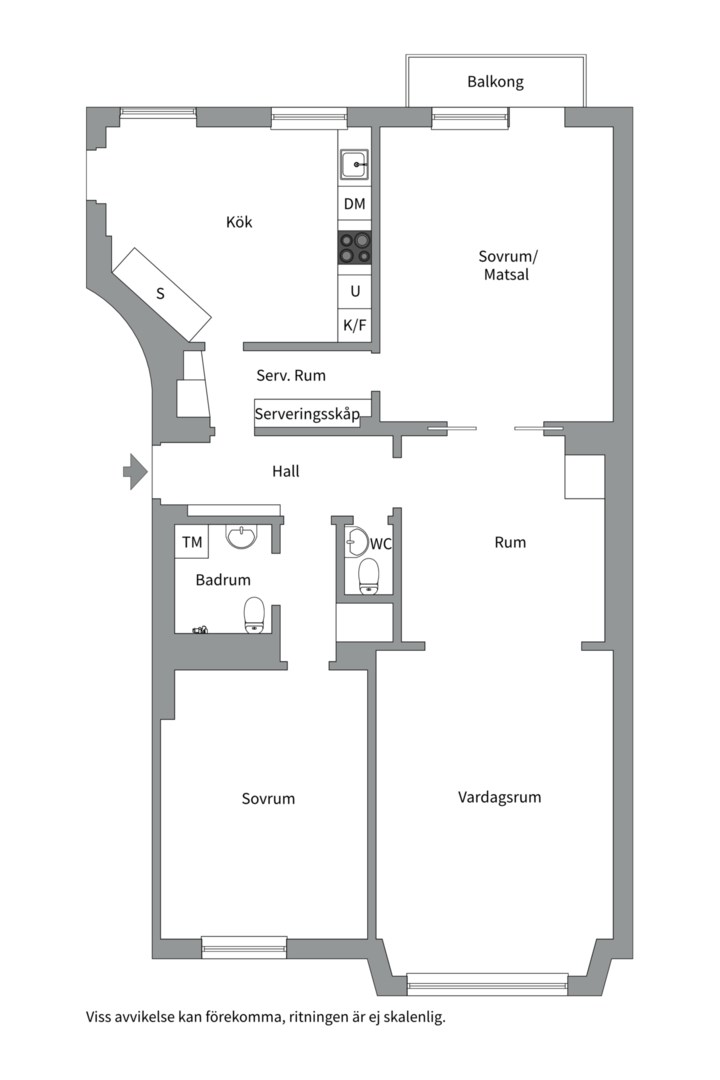 Planlösning från Norr Mälarstrand 52, 4tr, Såld i Kungsholmen - Norr Mälarstrand, Stockholm
