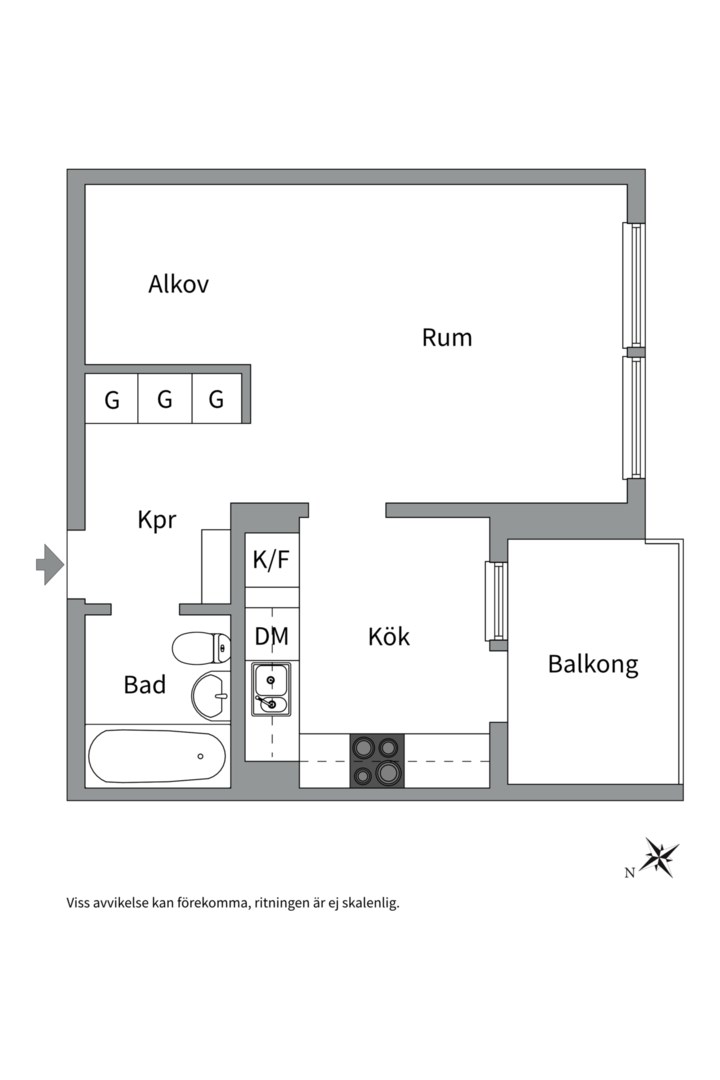 Planlösning från Norrtäljegatan 1A, Såld i Centrum, Uppsala